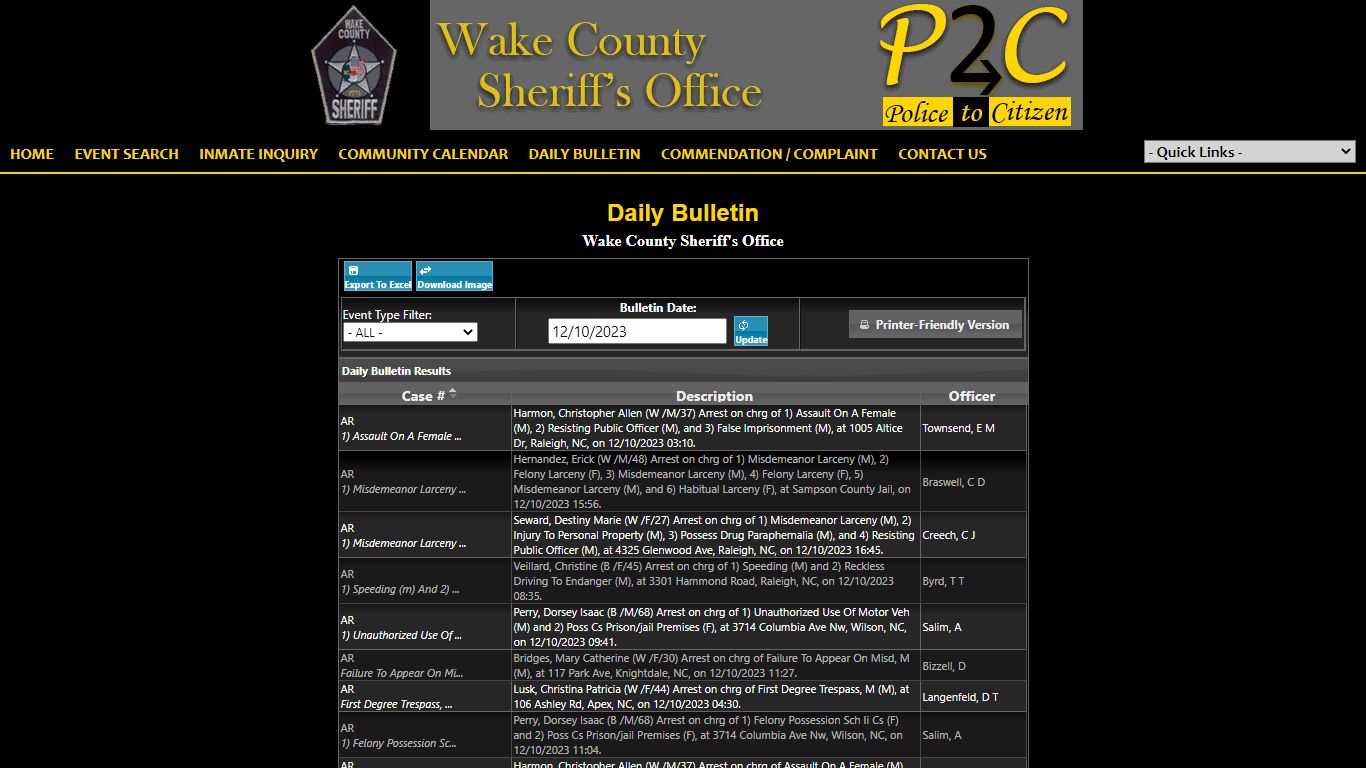 Wake County Sheriff's Office P2C